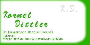 kornel dittler business card