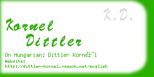 kornel dittler business card